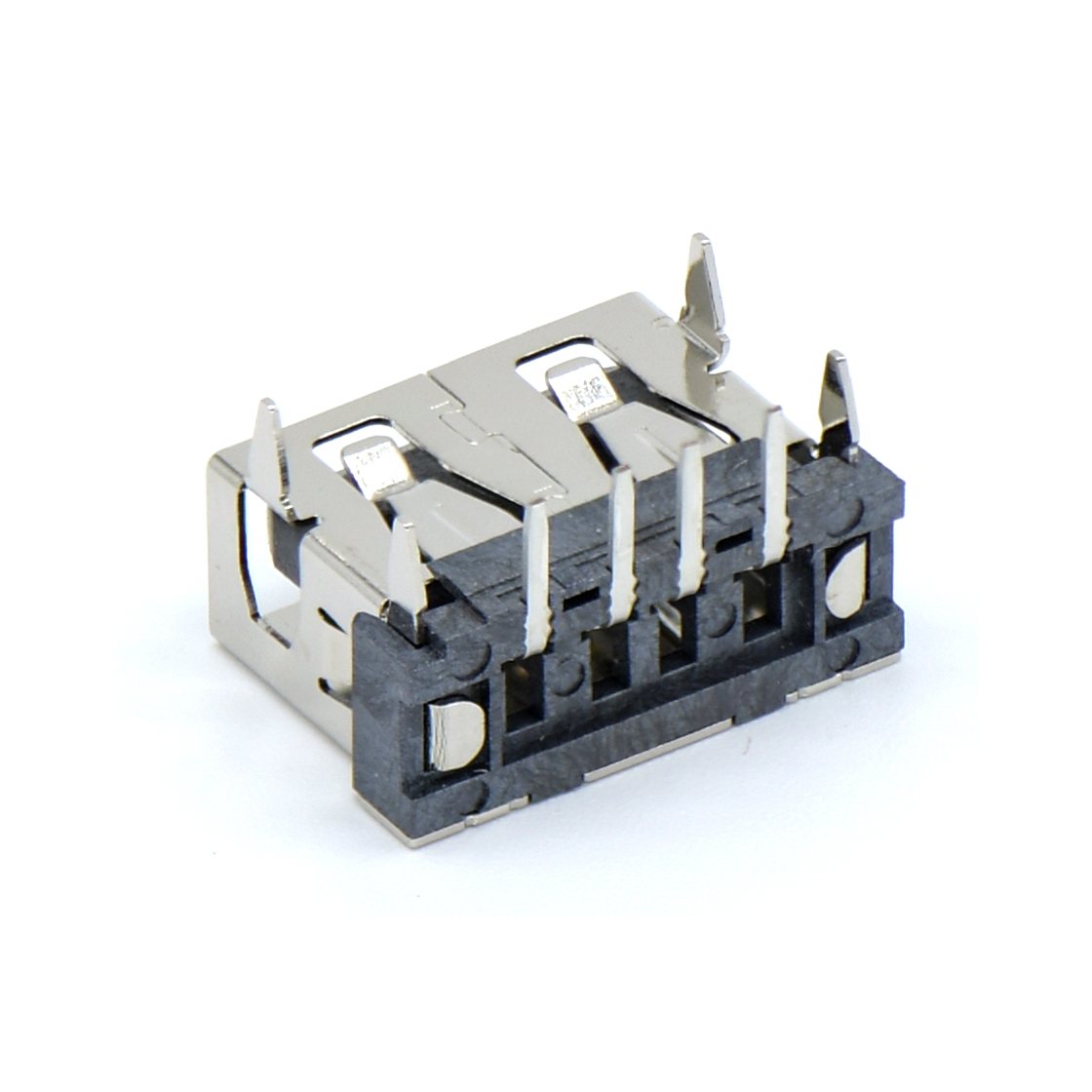 USB2.0 AF 单层短体 90度插板 打直脚 无边