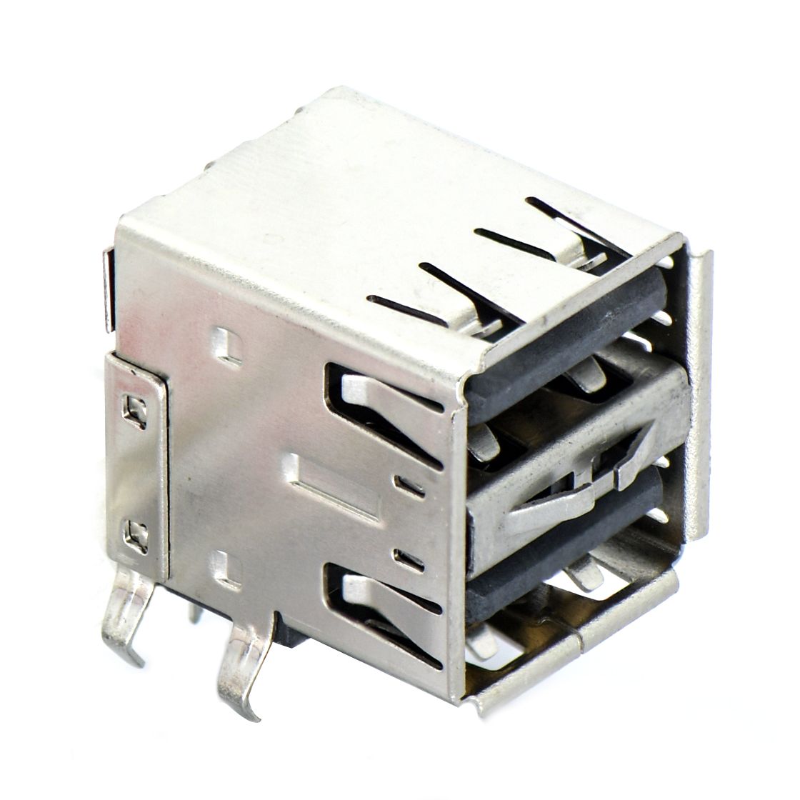 USB2.0 AF 双层90度插板 带中夹片双弹