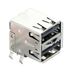 USB2.0 AF 双层90度插板 带中夹片双弹