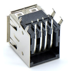 USB2.0 AF 双层90度插板 无弹无盖