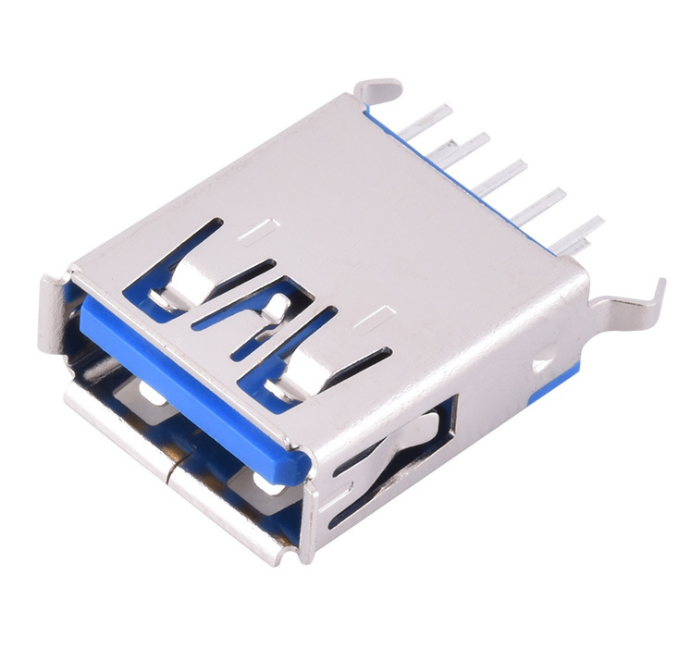USB3.0 AF 180度插板 弯脚 弹片带凸条 有边 L=15.0