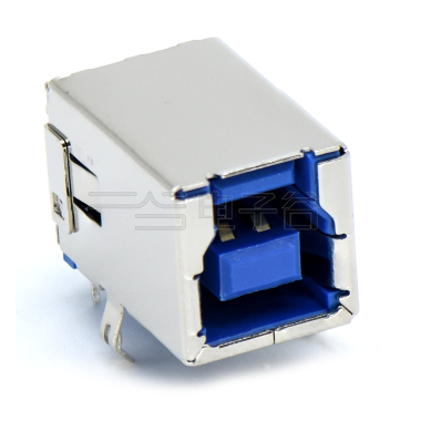 USB3.0 BF 单层 DIP插板式 打K脚 铜壳镀镍 G/F PBT蓝色