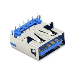 USB3.0 AF 单层 DIP插板式 四脚插板 无边