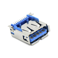 USB3.0 AF 单层 SMT贴板式 两脚贴板 带定位柱 有边