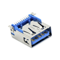 USB3.0 AF 单层 SMT贴板式 两脚贴板 带定位柱 无边