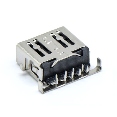 USB3.0 AF 单层 DIP沉板式 四脚插板 无边 不锈钢镀镍 G/F LCP黑色