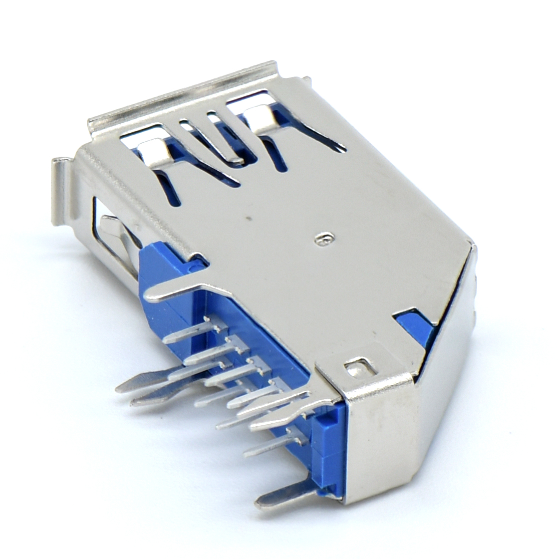 USB3.0 AF 单层 侧插 有边 不锈钢镀镍 G/F PBT蓝色