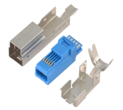 USB3.0 BM 焊线式 三件套 可加线夹 L=36.3mm（OD=6.0mm)