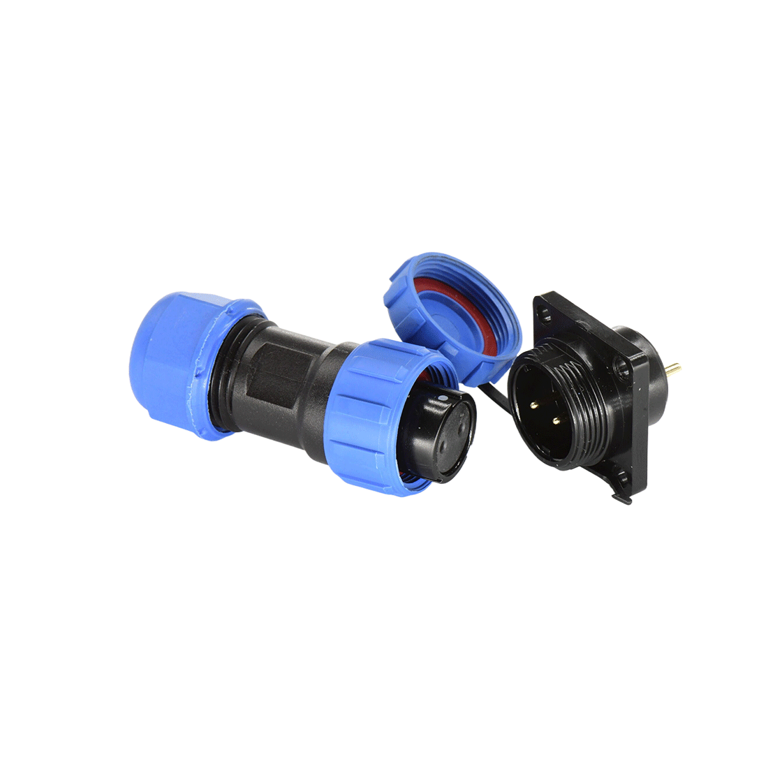 DP17系列 2芯方形法兰公插座