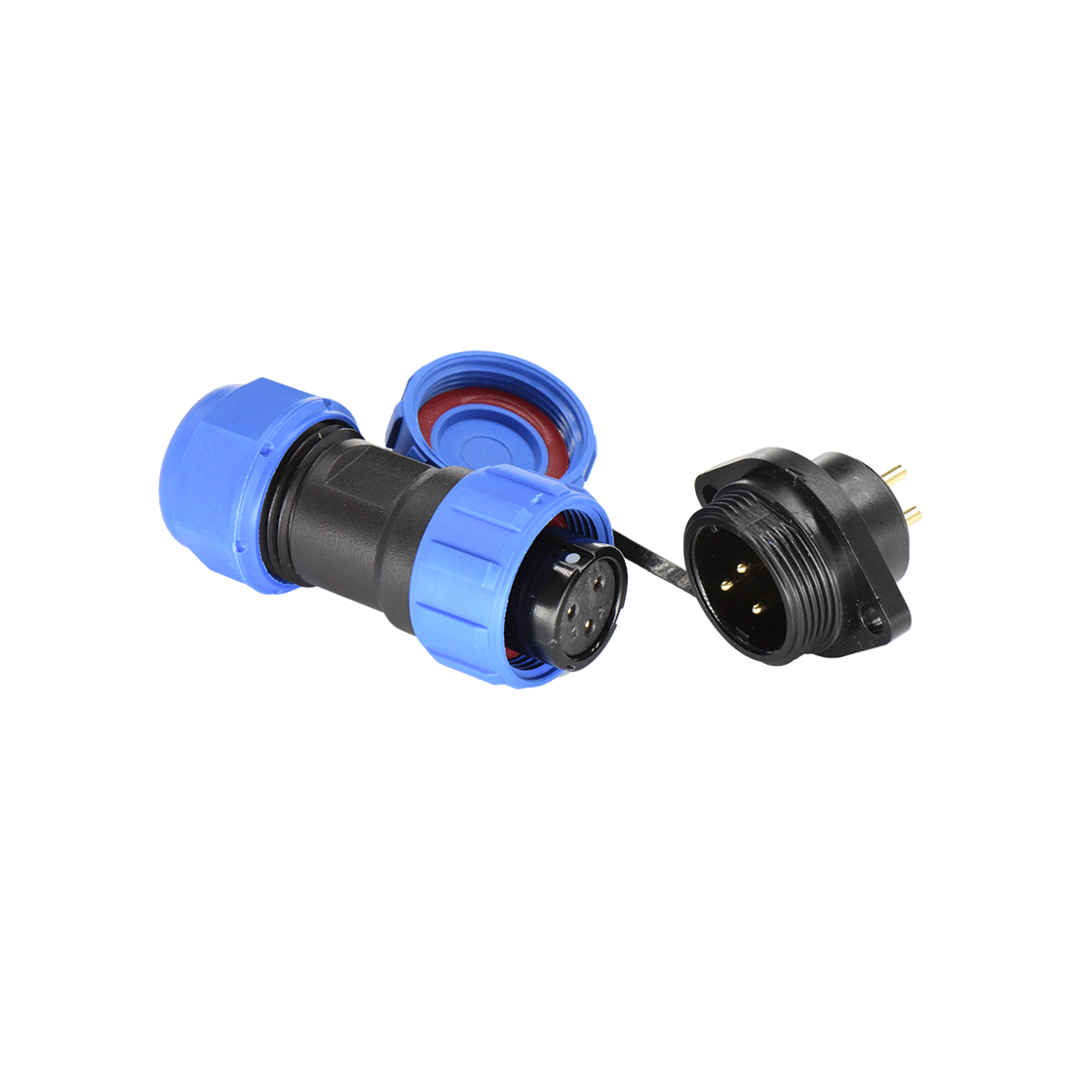 DP17系列 3芯两孔法兰公插座