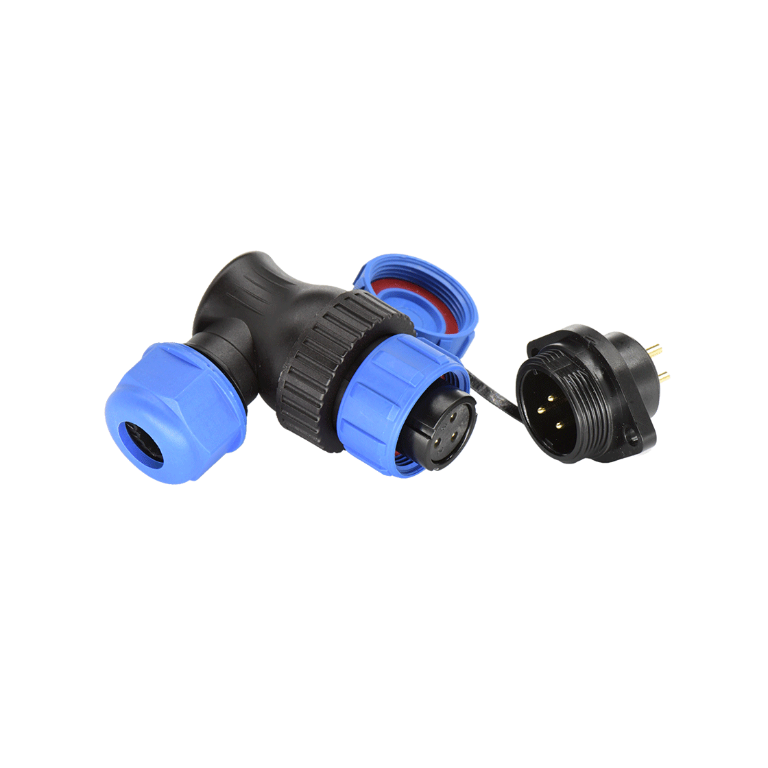 DP17系列 3芯两孔法兰公插座