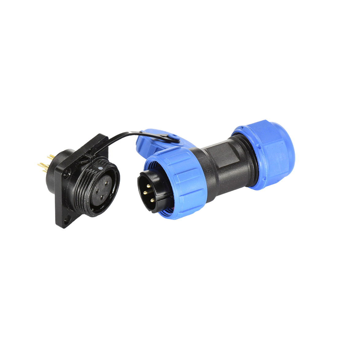 DP17系列 3芯方形法兰母插座