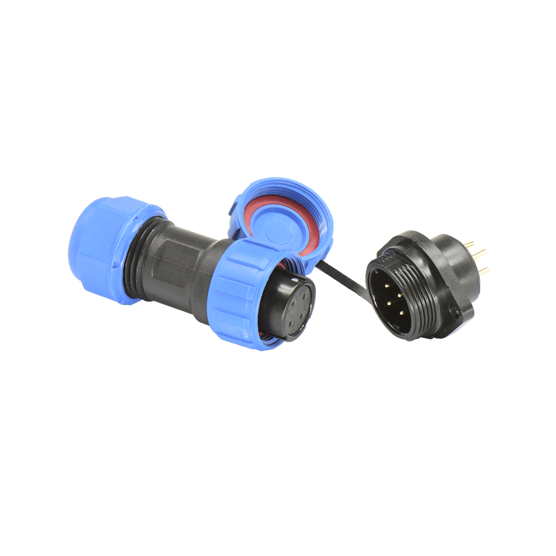 DP17系列 4芯两孔法兰公插座