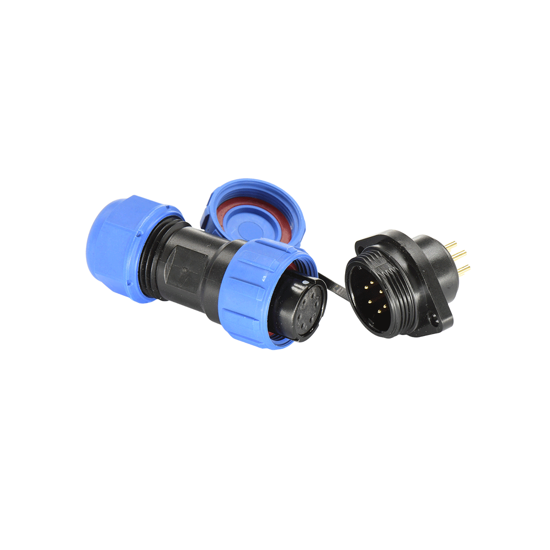 DP17系列 6芯两孔法兰公插座