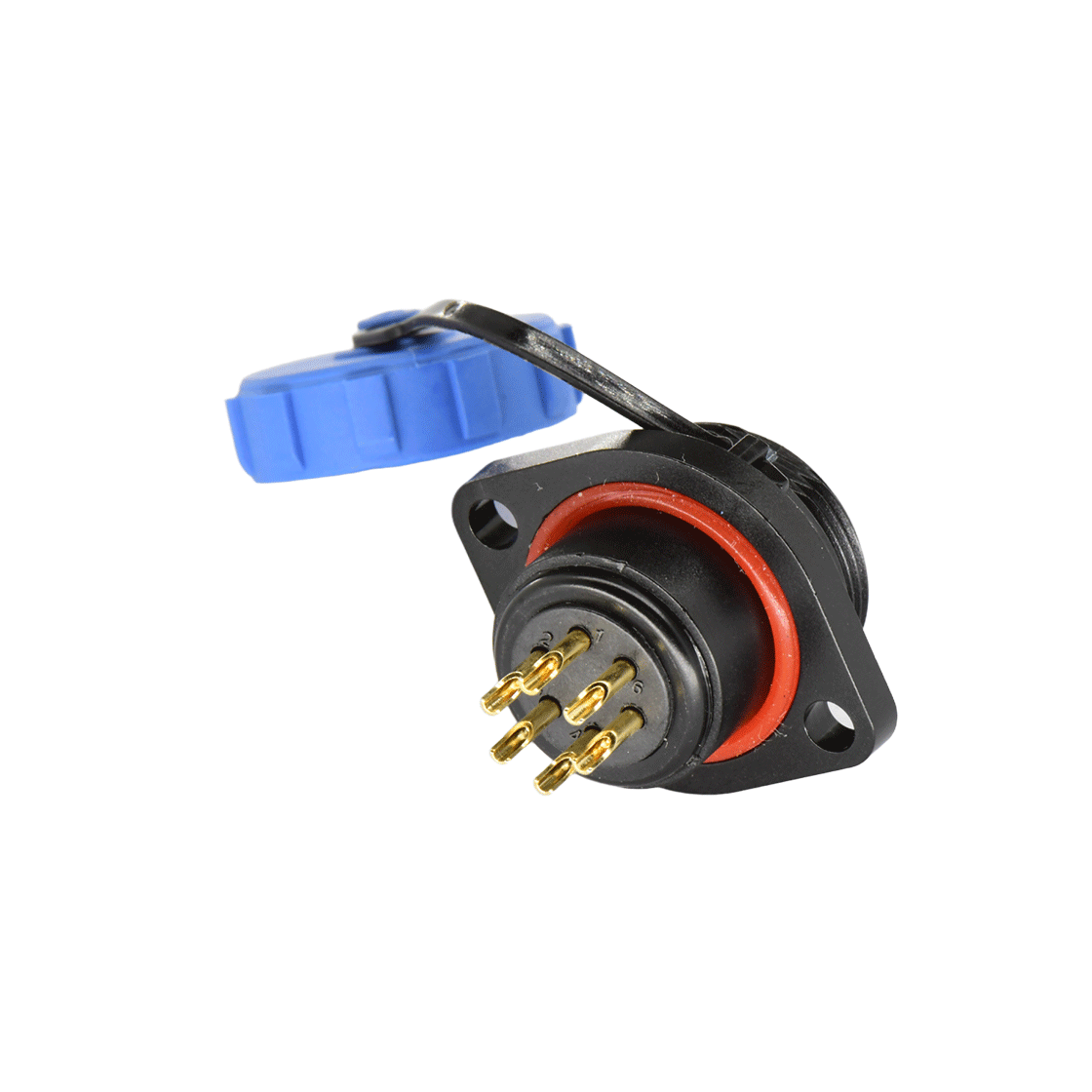 DP17系列 6芯两孔法兰母插座