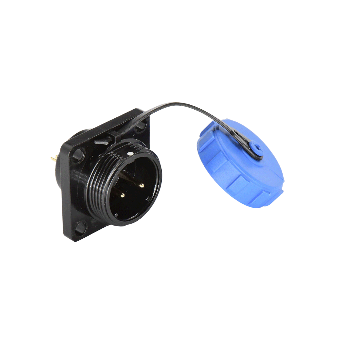 DP17系列 2芯方形法兰公插座