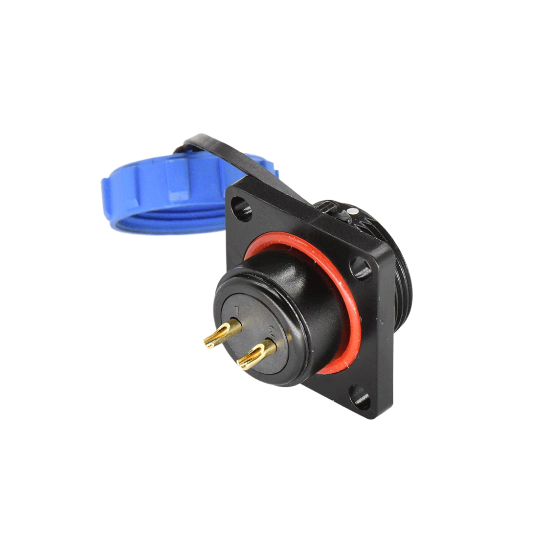 DP17系列 2芯方形法兰公插座