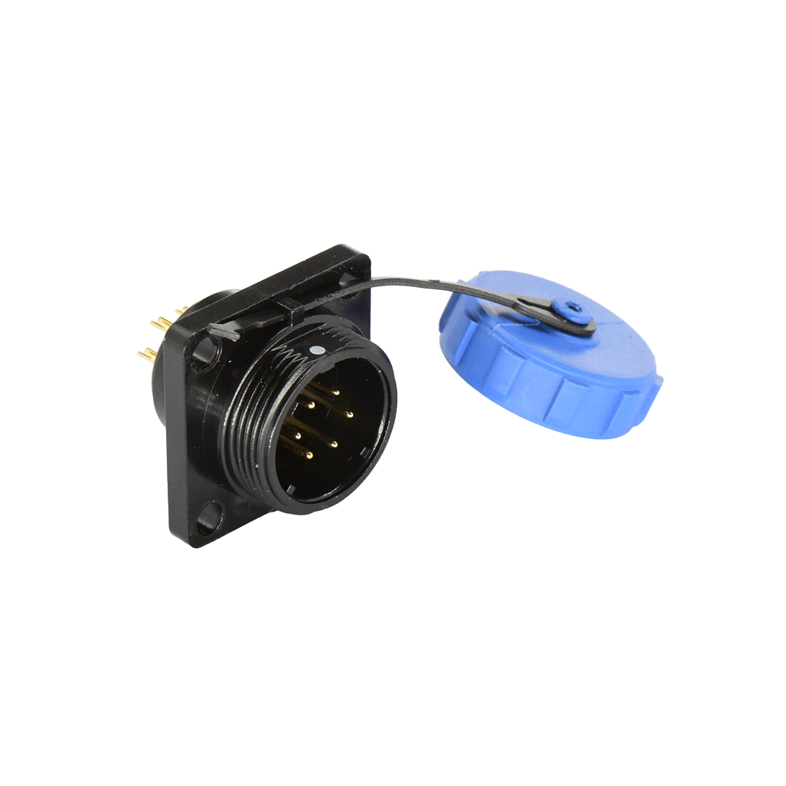 DP17系列 6芯方形法兰公插座