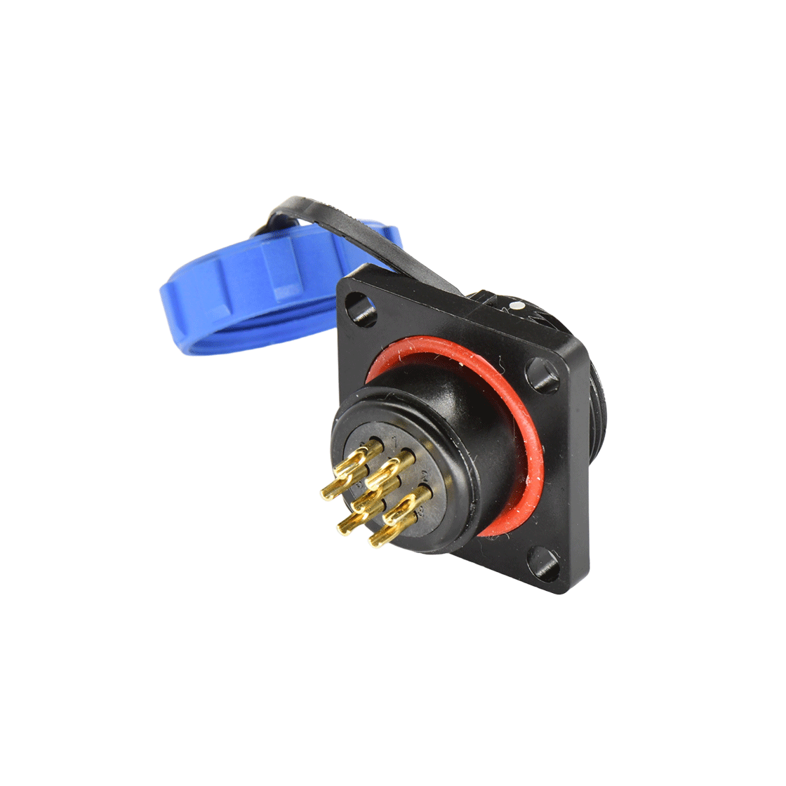 DP17系列 7芯方形法兰公插座