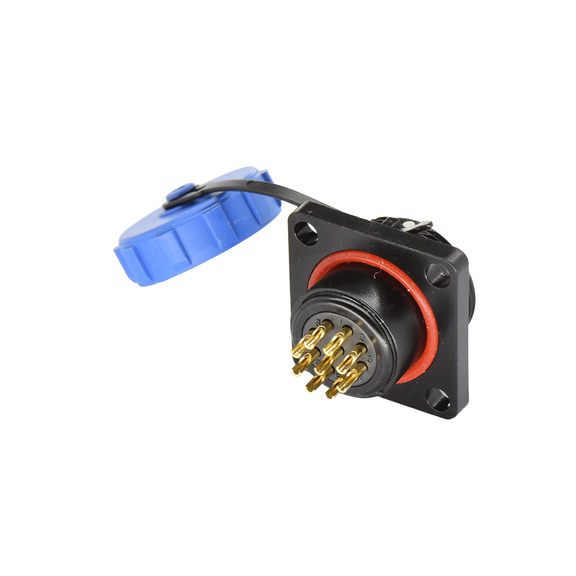 DP17系列 9芯方形法兰公插座