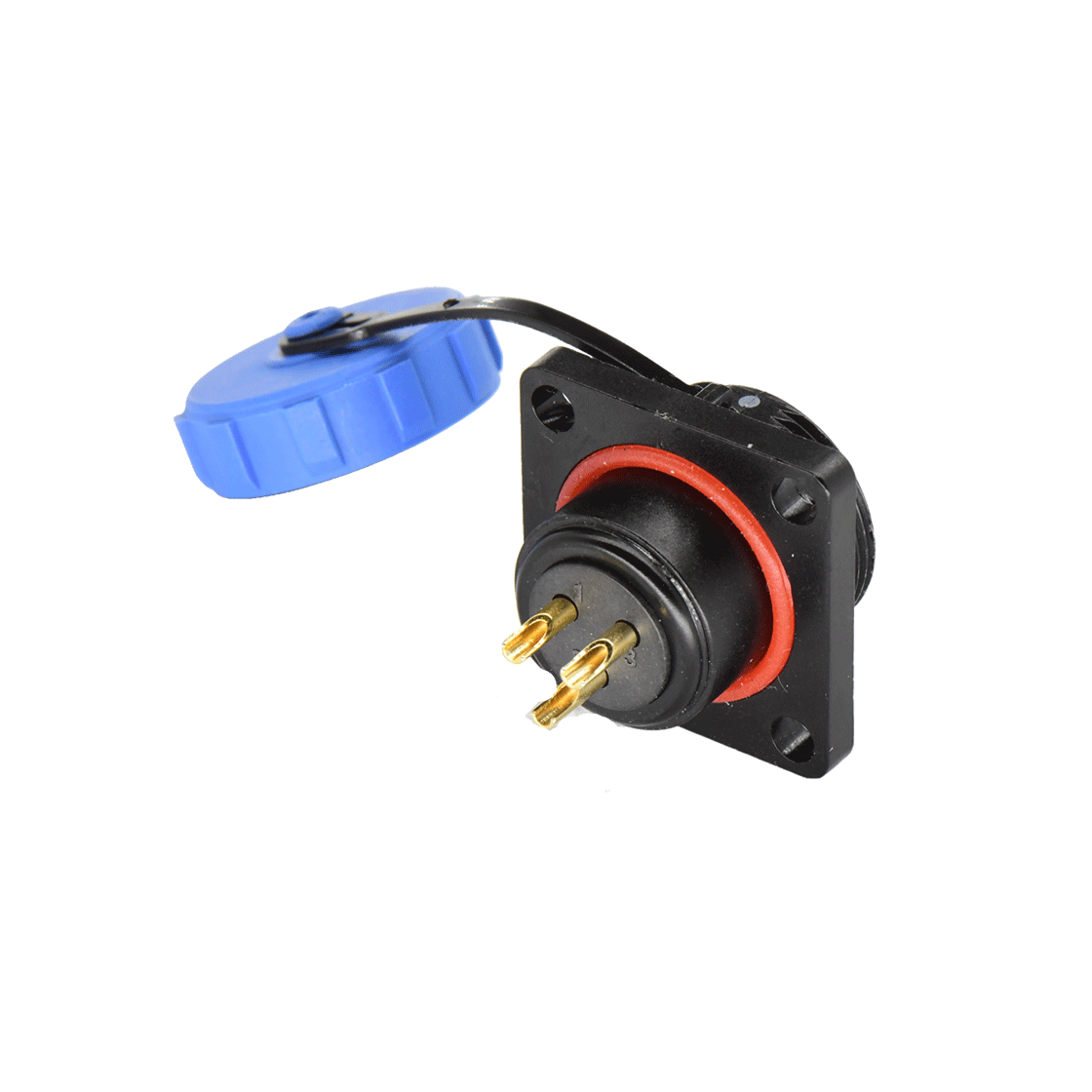 DP17系列 3芯方形法兰母插座