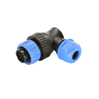 DP17系列 10芯弯式电缆公插头 电缆直径7-10mm