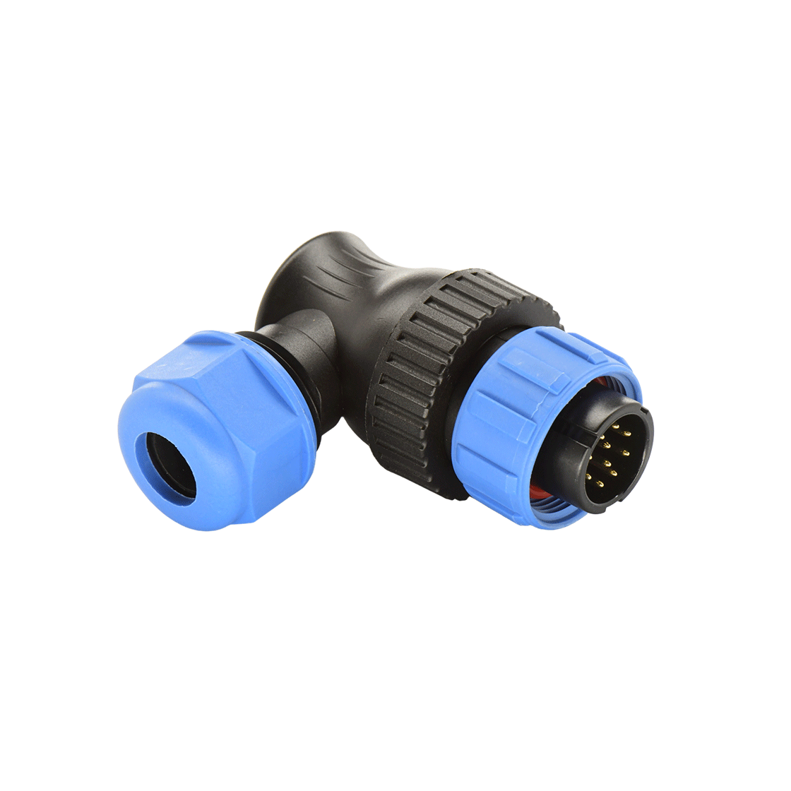 DP17系列 10芯弯式电缆公插头 电缆直径7-10mm