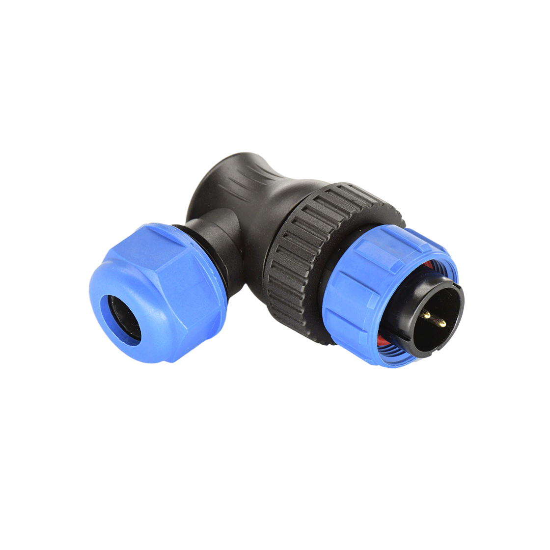 DP17系列 2芯弯式电缆公插头 电缆直径7-10mm