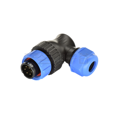 DP17系列 6芯弯式电缆公插头 电缆直径7-10mm