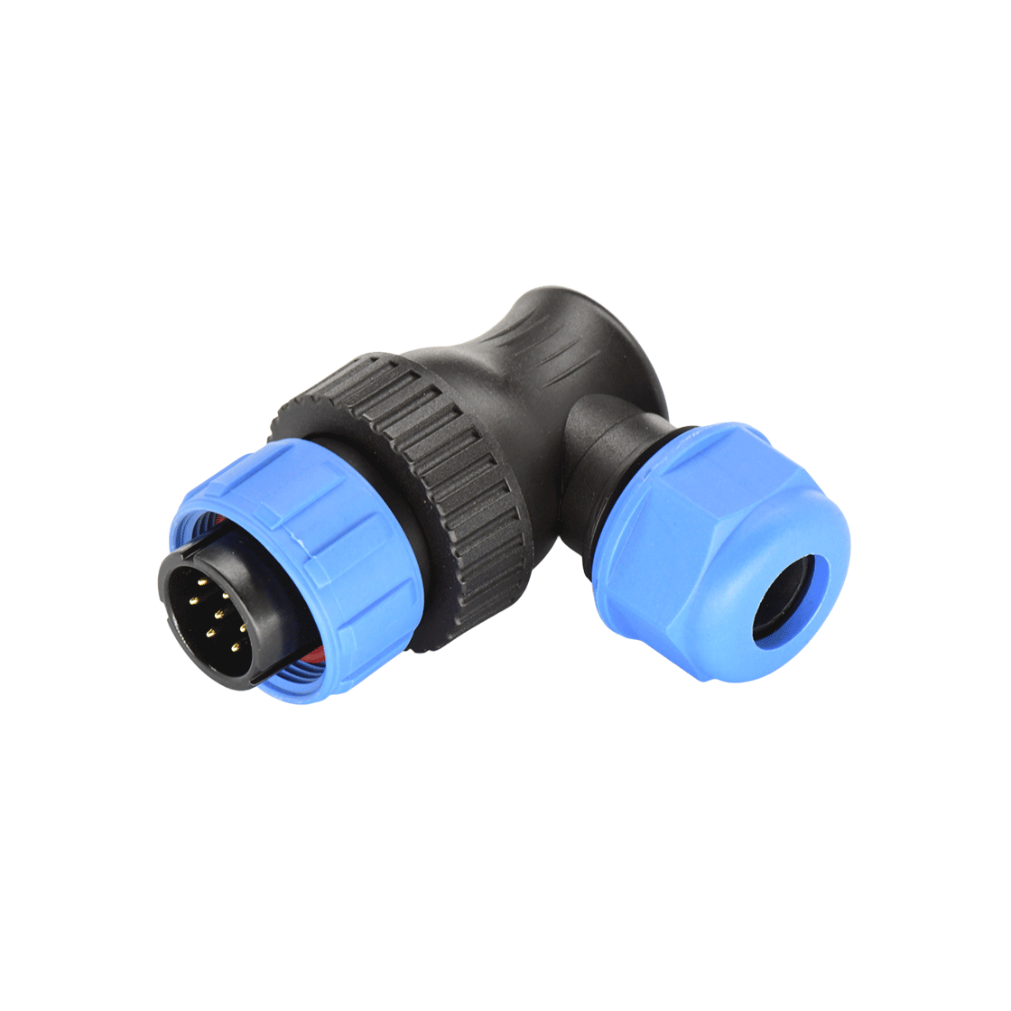 DP17系列 7芯弯式电缆公插头 电缆直径7-10mm