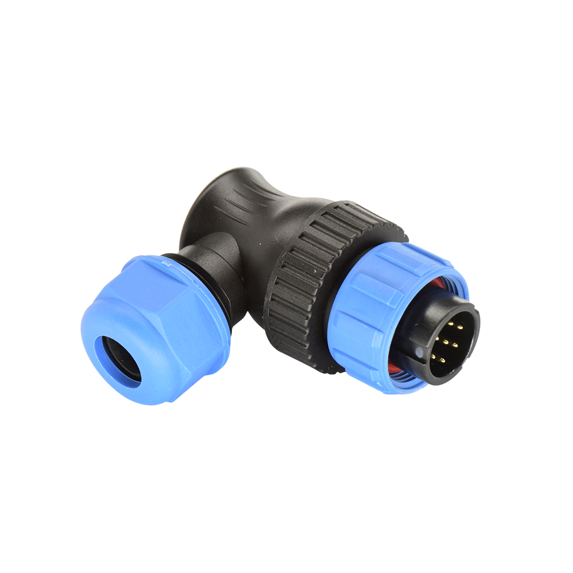 DP17系列 7芯弯式电缆公插头 电缆直径7-10mm