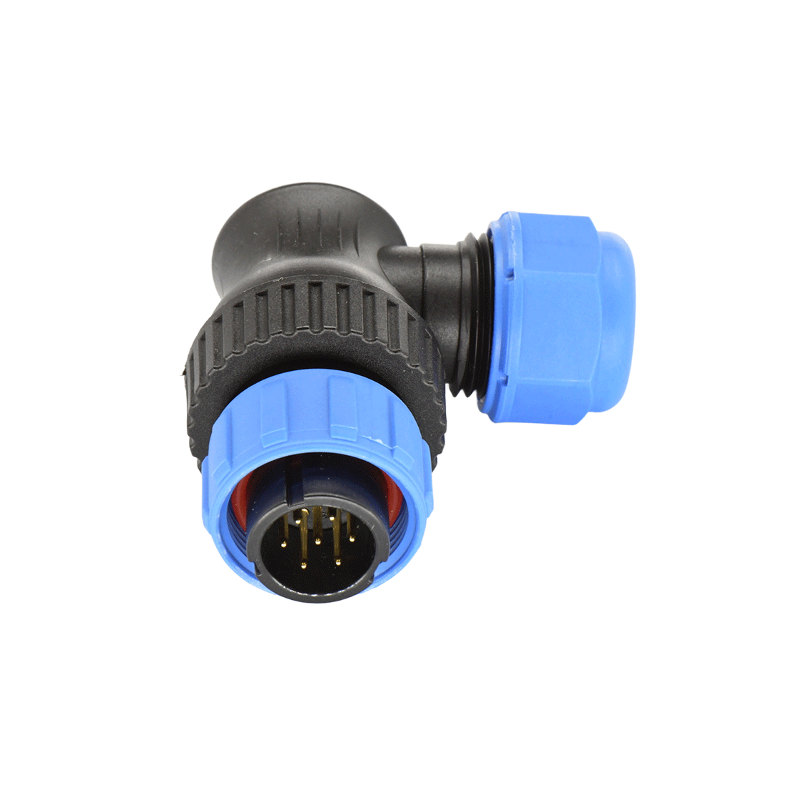 DP17系列 7芯弯式电缆公插头 电缆直径7-10mm