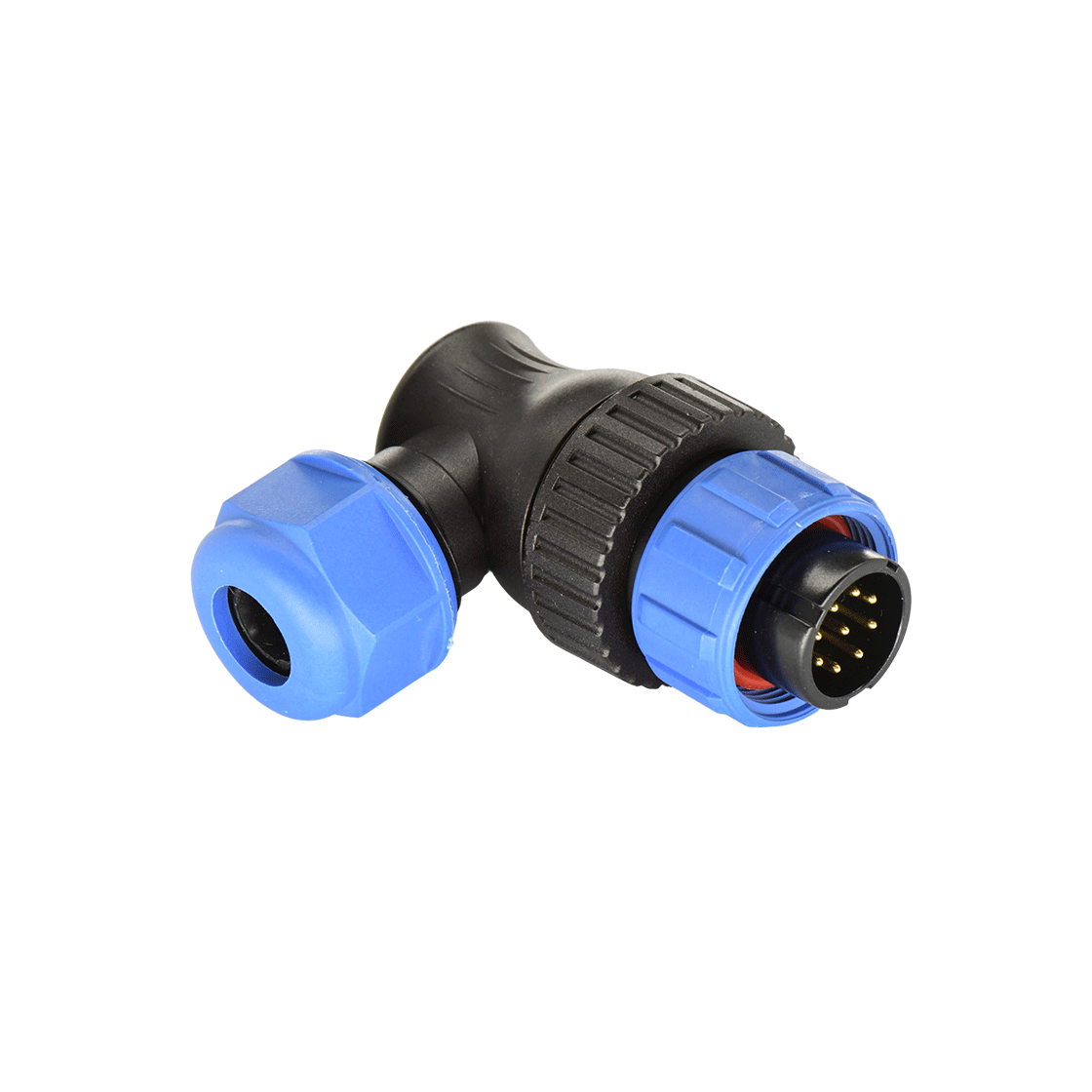 DP17系列 9芯弯式电缆公插头 电缆直径7-10mm