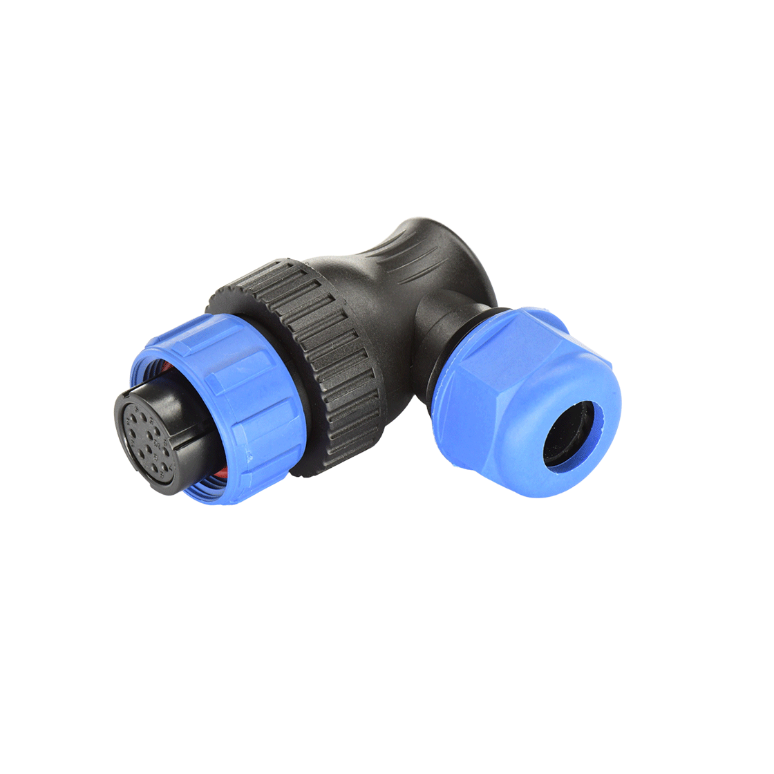 DP17系列 10芯弯式电缆母插头 电缆直径7-10mm