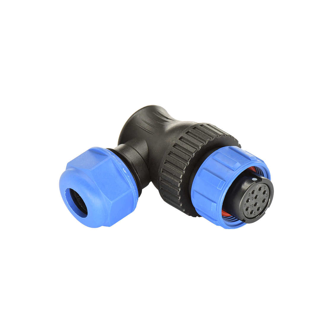 DP17系列 10芯弯式电缆母插头 电缆直径7-10mm