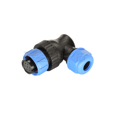 DP17系列 7芯弯式电缆母插头 电缆直径7-10mm