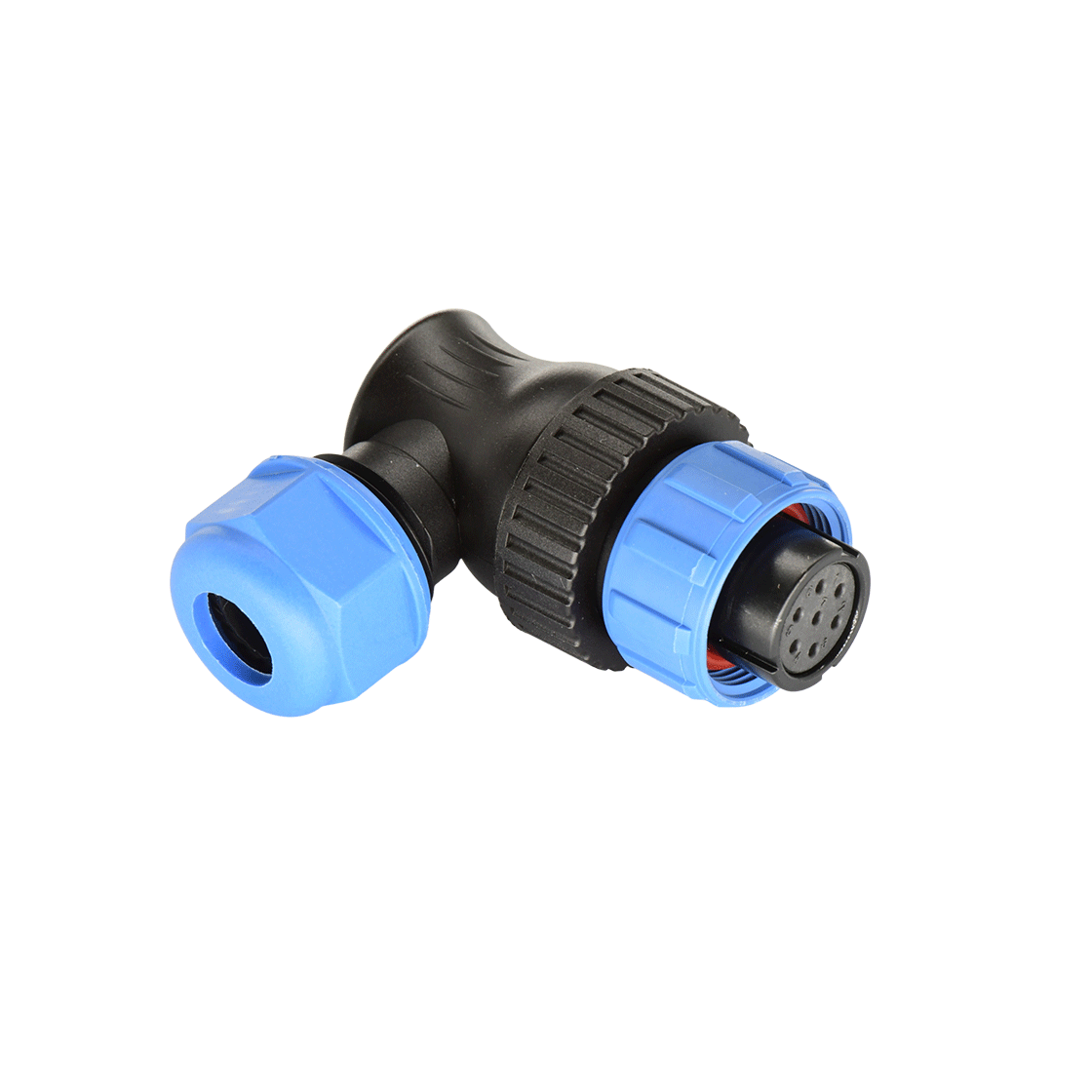 DP17系列 7芯弯式电缆母插头 电缆直径7-10mm