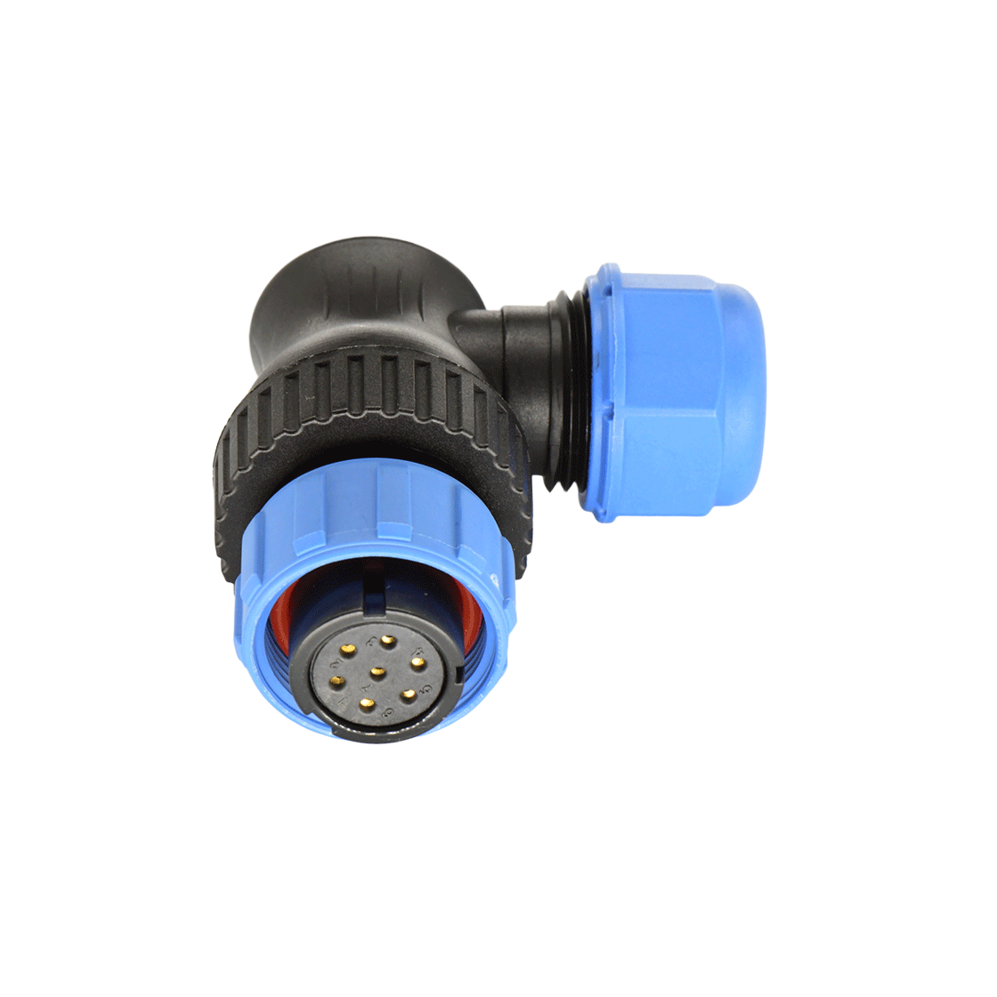 DP17系列 7芯弯式电缆母插头 电缆直径7-10mm