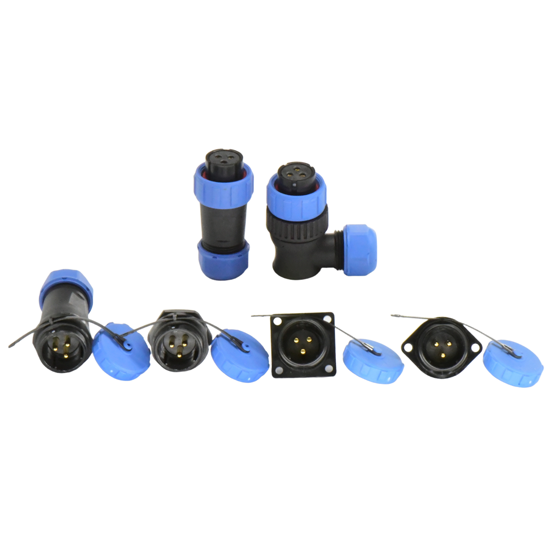 DP21系列 航空插头  3芯弯式电缆母插头 电缆直径7-12mm