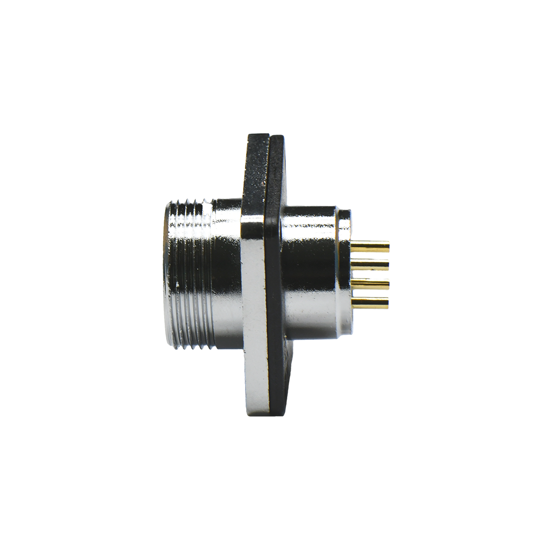 DS16系列 航空插头 4芯公头 面板安装插座 带方形法兰