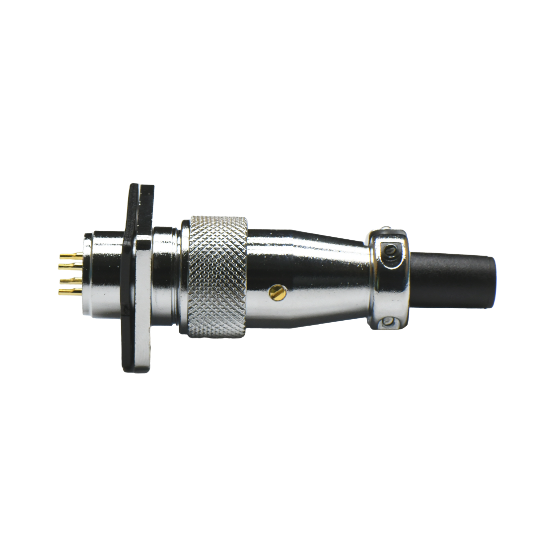 DS16系列 航空插头 4芯公头 面板安装插座 带方形法兰