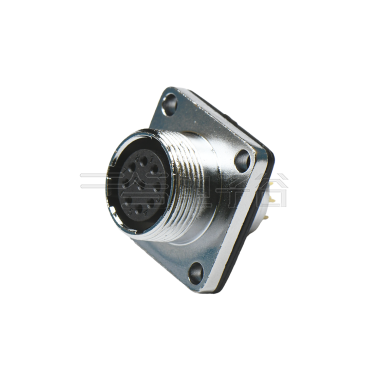 DS16系列 航空插头 9芯母头 面板安装插座 带方形法兰