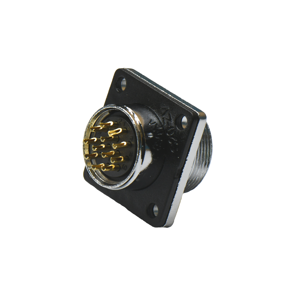 DS20系列 航空插头 12芯母头 面板安装插座 带方形法兰