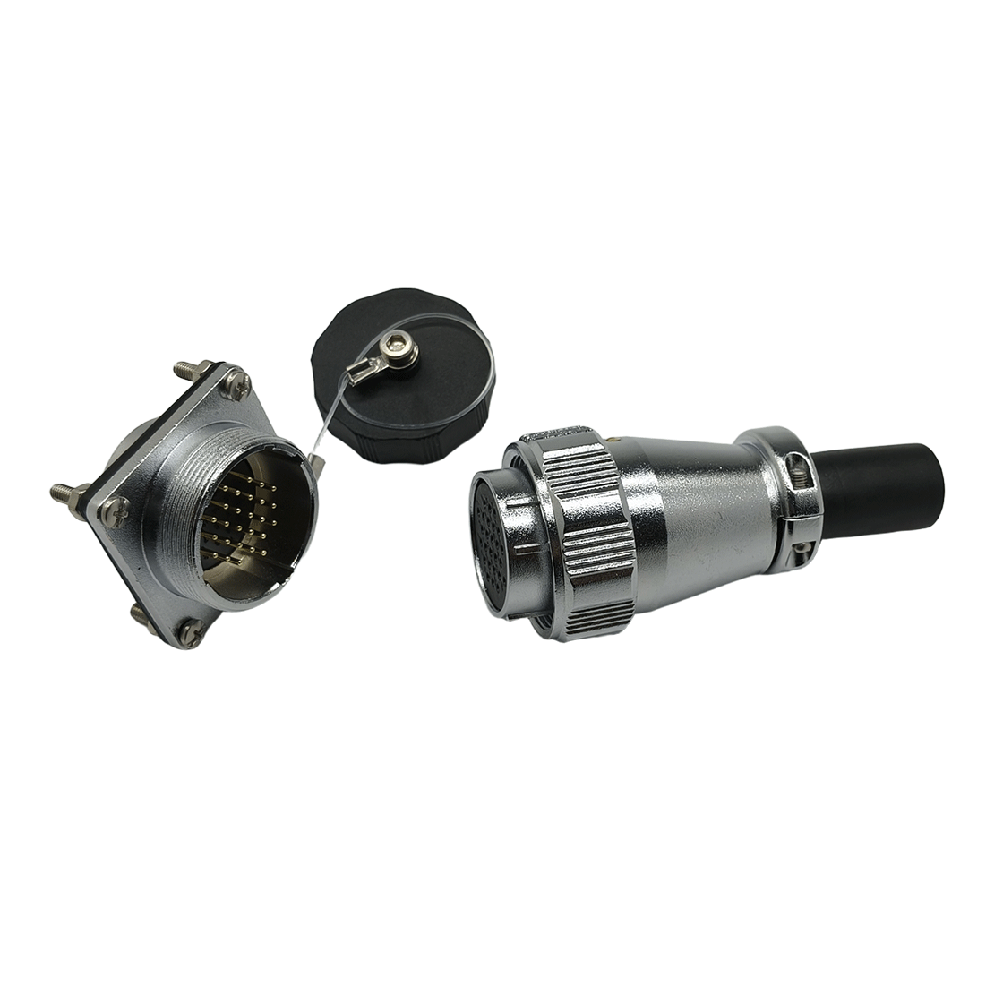 DS28系列 航空插头 26芯公头 面板安装插座 带方形法兰