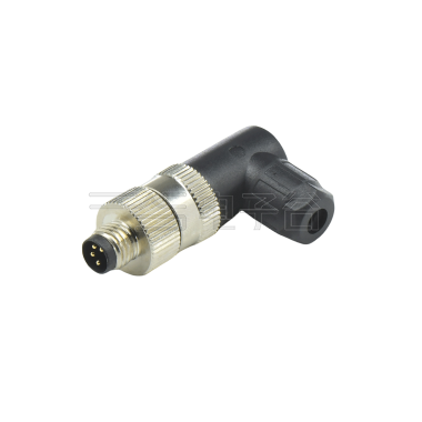 M8防水连接器 A编码 4芯 公头 组装式 弯头螺钉压接