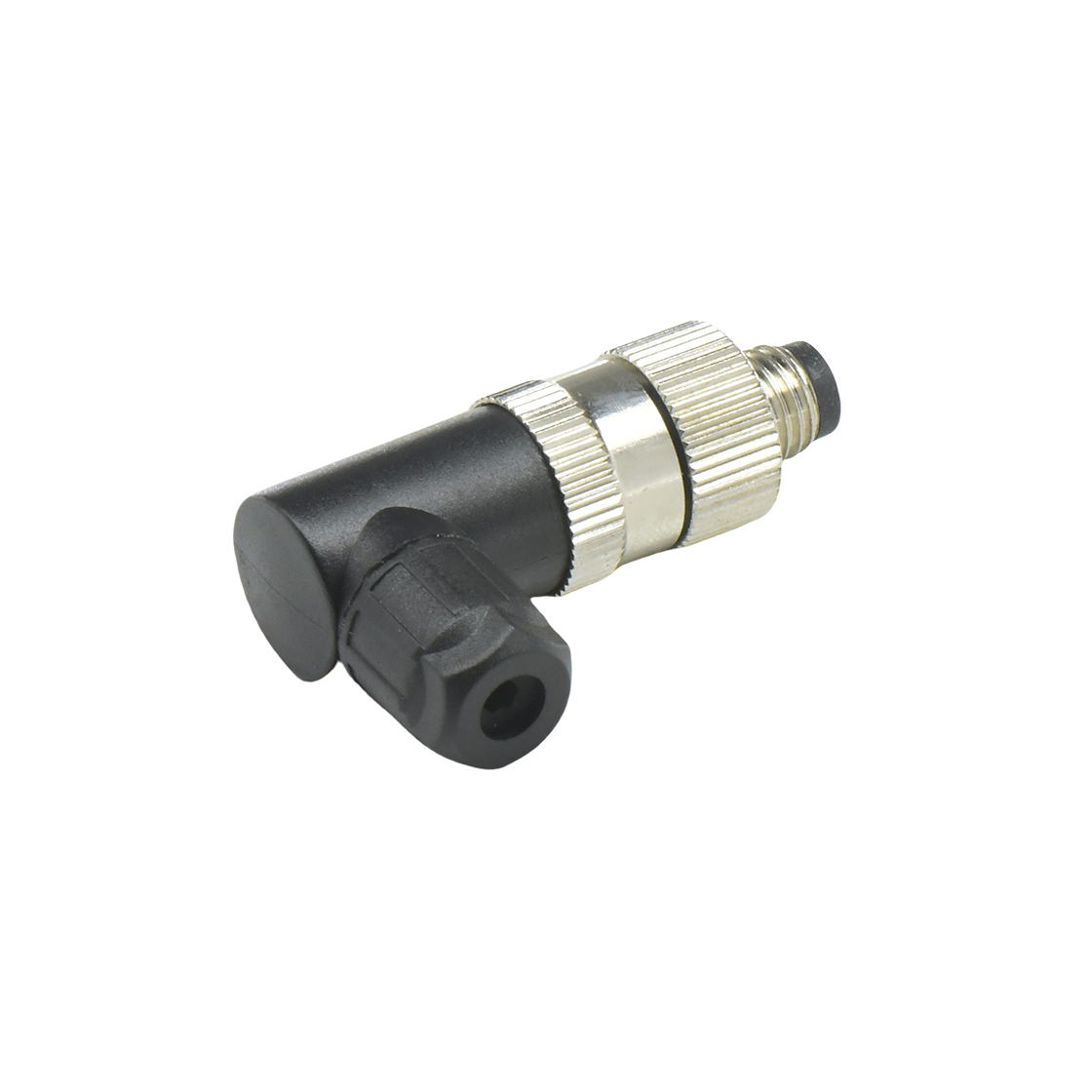 M8防水连接器 A编码 4芯 公头 组装式 弯头螺钉压接
