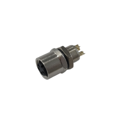 M8防水连接器 AB编码 2~8芯 焊线式 防呆母头 后锁面板式M8 SW10T-16L