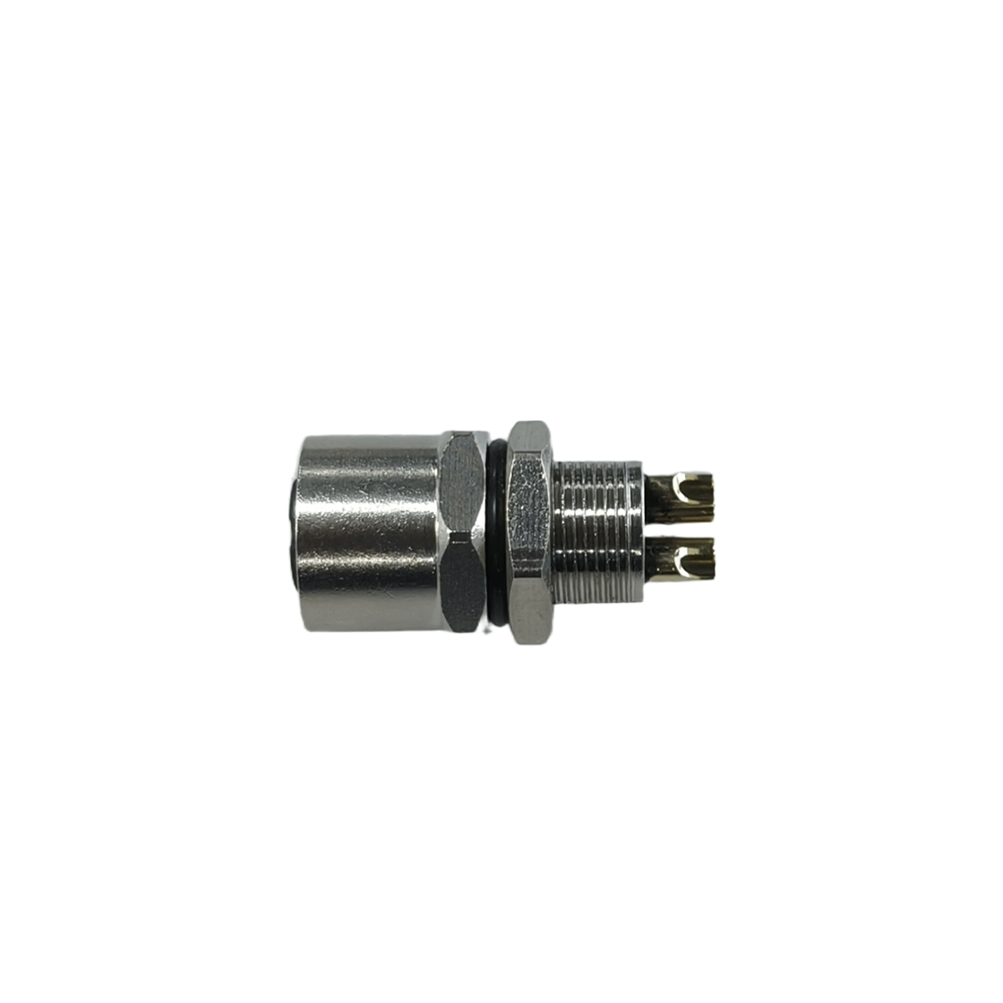 M8防水连接器 A编码 4芯 焊线式 防呆母头 后锁面板式M8 SW10T-16L