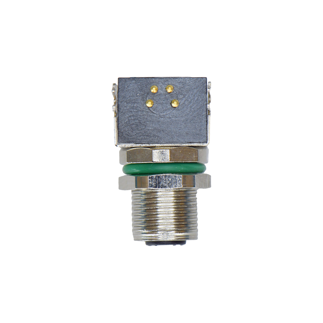 M8防水连接器 A编码 4芯 母头 PCB式 前锁面板弯头