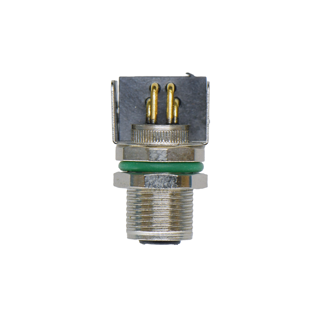 M8防水连接器 A编码 4芯 母头 PCB式 前锁面板弯头